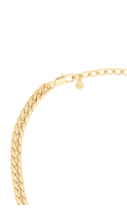  Ettika Flache Halskette Flat Chain In Metallic Gold. 