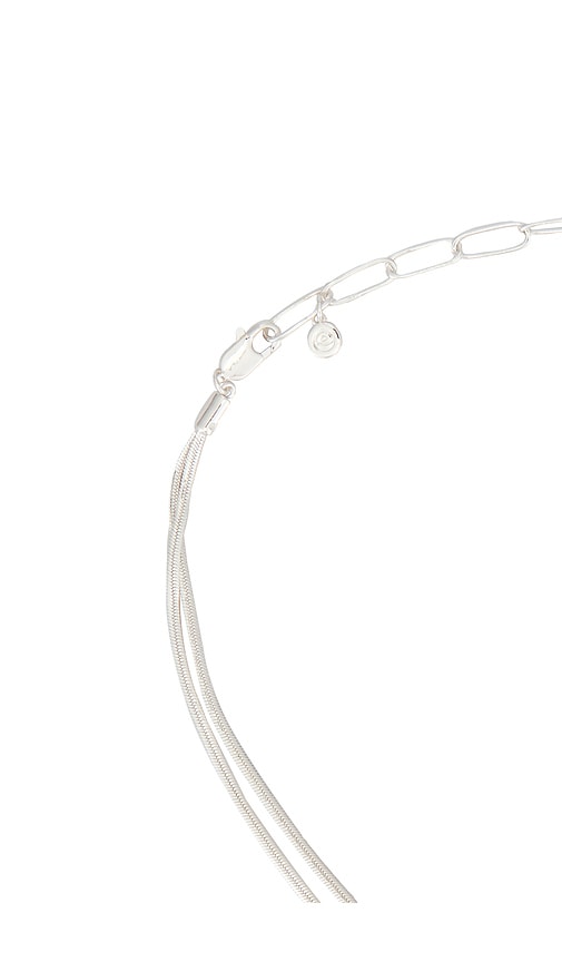  Ettika Open Circle Pave Necklace In Metallic Silver. 