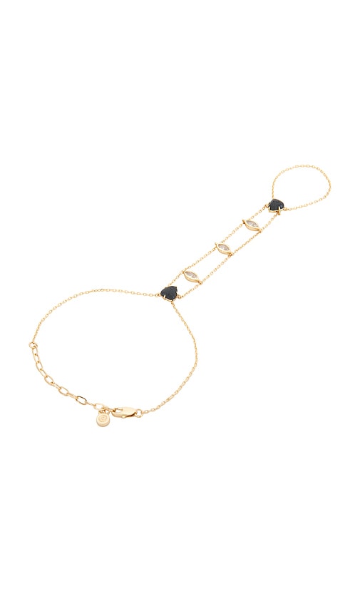 Ettika Handkette Black Solstice In Metallic Gold. 