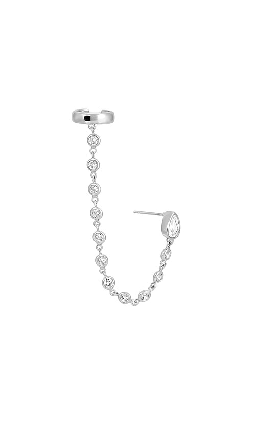 Ettika Ear Cuff Crystal Chain Stud