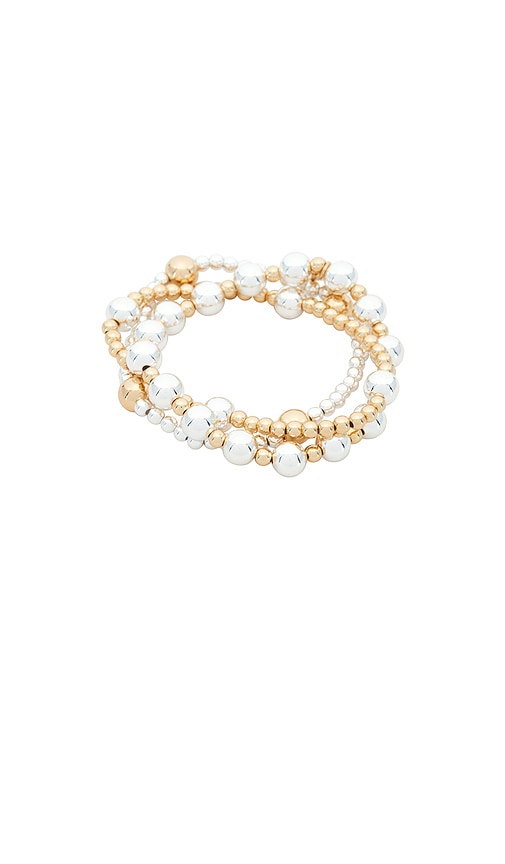 Ettika Mixed Metal Bubble Line Bracelet Set