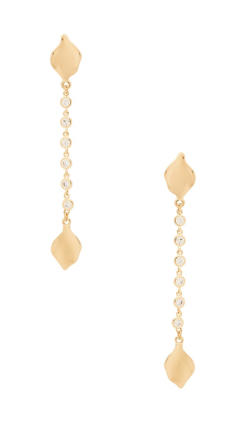 Ettika Crystal Bloom & Chain Linear Earrings