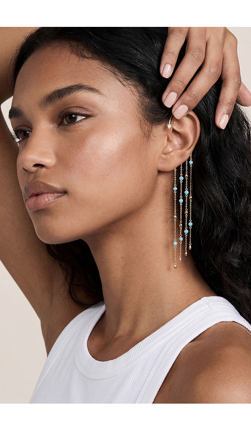  Ettika Ohrklemme Mit Statement-effekt Linear Chains In Metallic Gold. 