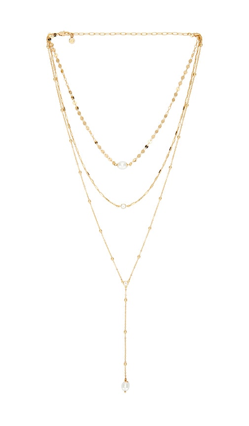 Ettika Multi-chain Pearl Lariat Necklace