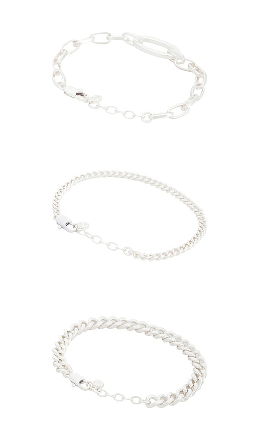  Ettika Armband-set Chain Game In Metallic Silver. 