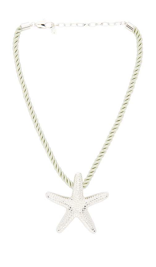 Ettika Starfish Statement Oendant Necklace in Metallic Silver.