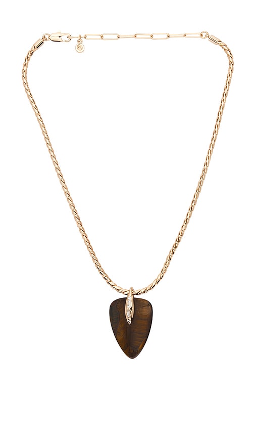 Ettika Solstice Pendant Choker in Metallic Gold.