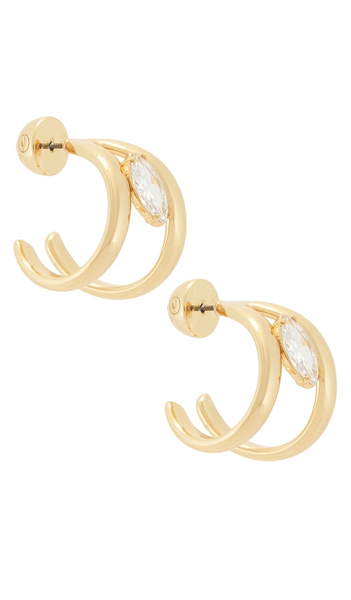 Ettika Orbit Crystal Hoop Earrings In Gold
