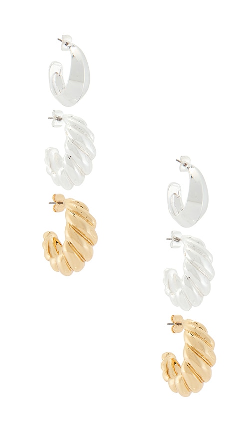 Ettika Two-tone Essential Hoop Set In Multi
