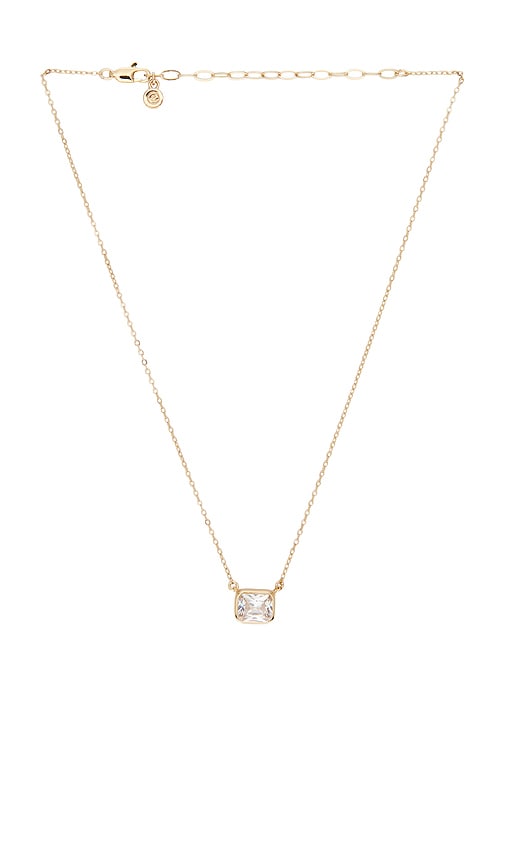 Ettika Classic Square Pendant Necklace in Metallic Gold.