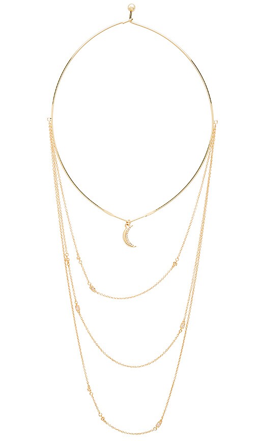 Moon Charm Layered Necklace