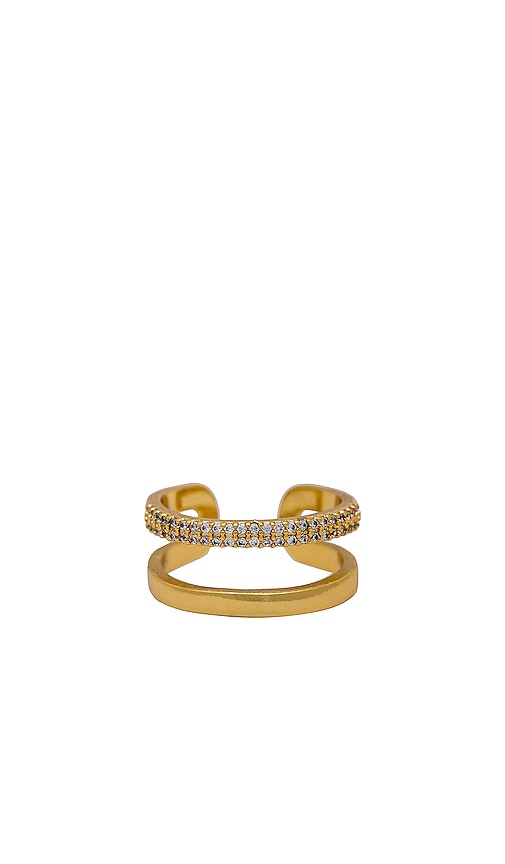 Rhinestone Double Band Ring