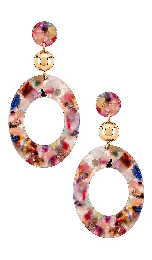 Rainbow Resin Drop Earrings