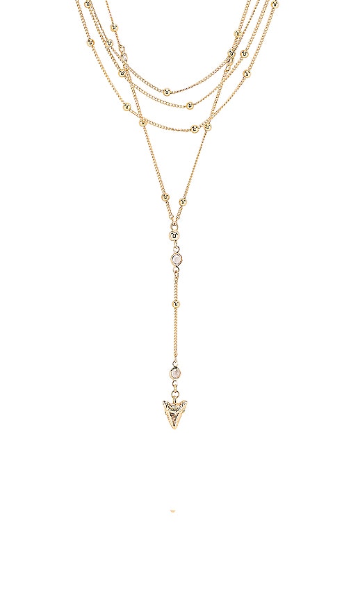 Layered Shark Tooth Lariat Necklace
