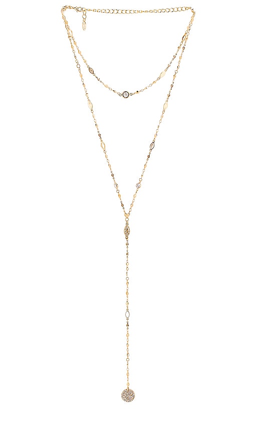 Cystal & Chain Lariat Necklace