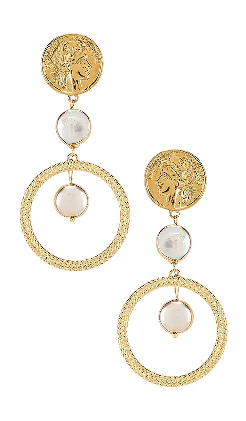 Coin & Pearl Drop Earring