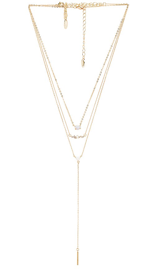 Layered Opal Lariat Necklace