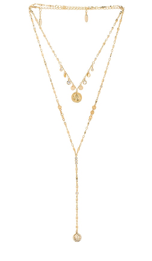 Layered Lariat Coin Necklace