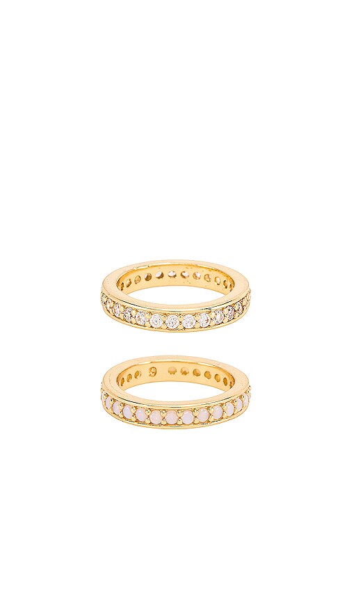 Opal and Diamond Ring Set of 2