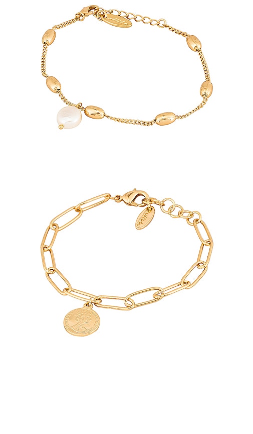 Ettika Charm Bracelet Set in Gold | REVOLVE