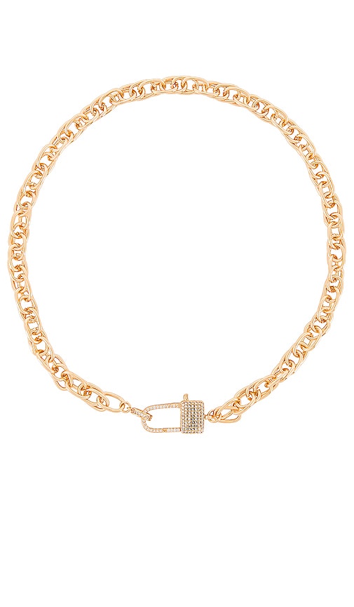 Ettika Lock Necklace in Gold | REVOLVE