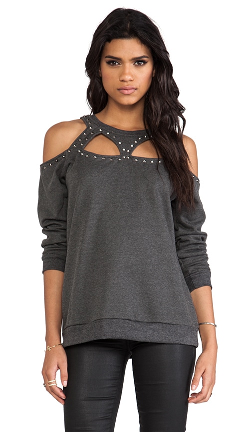 Defensive Studded Cut Out Sweater