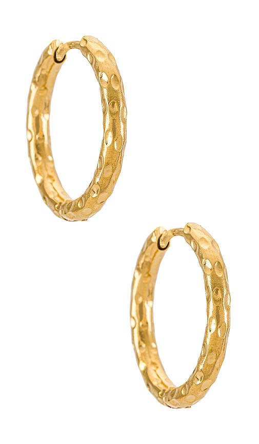 Ellie Vail Indah Hammered Hoop Earring in Gold | REVOLVE