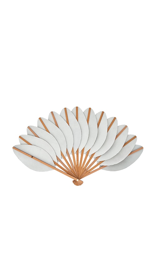 Eva Ventai Large Palmette Leather The Classic Format Fan In Black