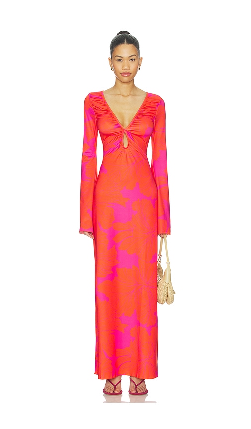 eywasouls malibu Diana Bell Dress in Fuchsia,Orange. - size S (also in M, L)