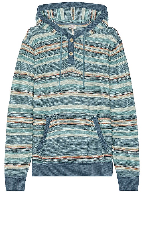 Shop Faherty Cove Sweater Hoodie In Sunset Star Serape