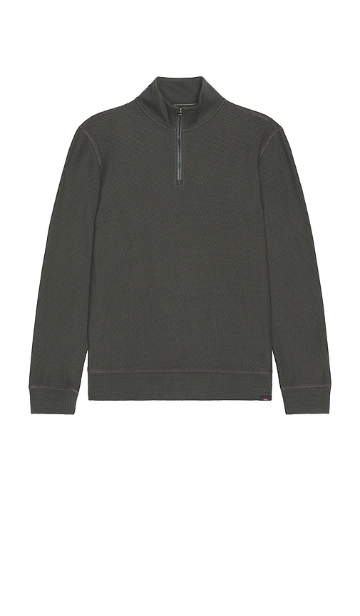 Textured Knit Quarter Zip Sweater in Charcoal. - size L (also in M, S, XL/1X) - Faherty - Modalova