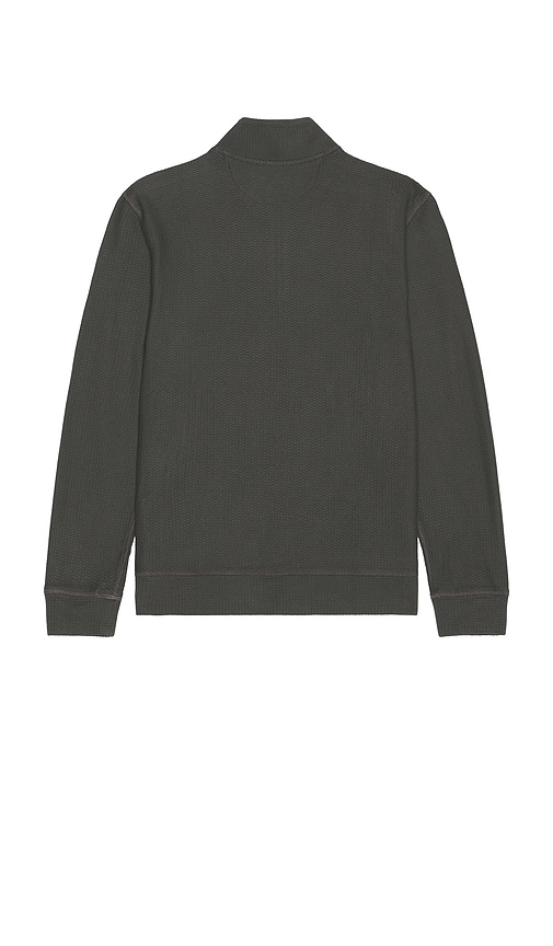 Faherty Textured Knit Quarter Zip Sweater In Green