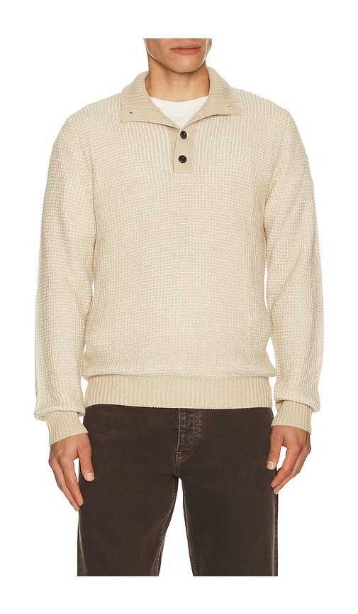 Faherty Waffle Knit Cashmere-blend Mock Neck Sweater In Neutral