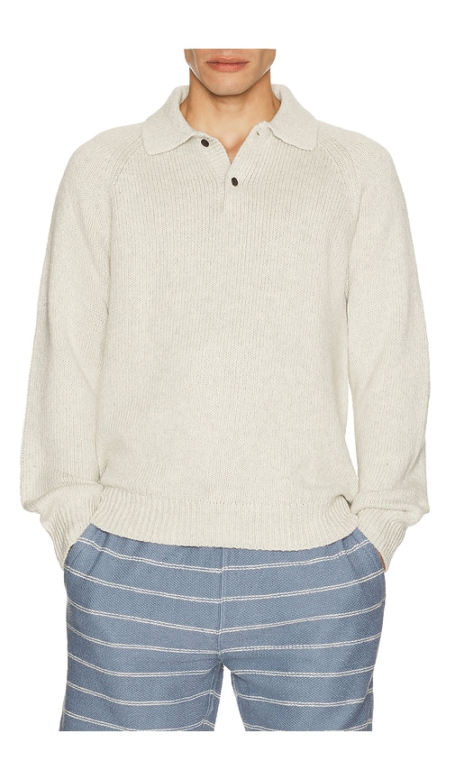 Faherty Heirloom Long Sleeve Polo Sweater