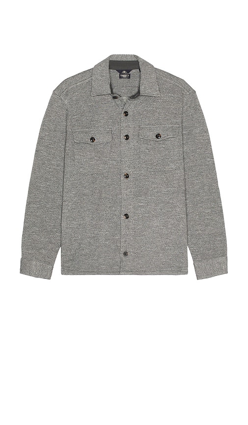 Shop Faherty Inlet Knit Shirt Jacket In Grey