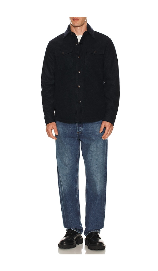  Faherty Shacket Range Fleece In Blue. Größe S. Also In M, L. 