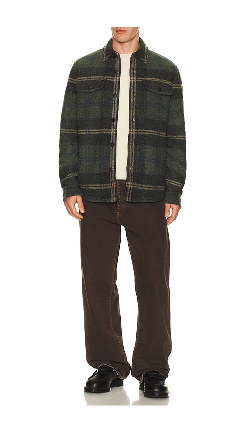  Faherty Shacket Range Fleece In Green. Größe S. Also In L, Xl/1x. 