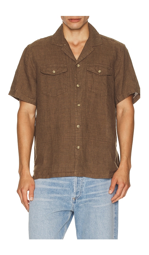  Faherty Resort-shirt Reserve Basque In Brown. Größe S. Also In L. 