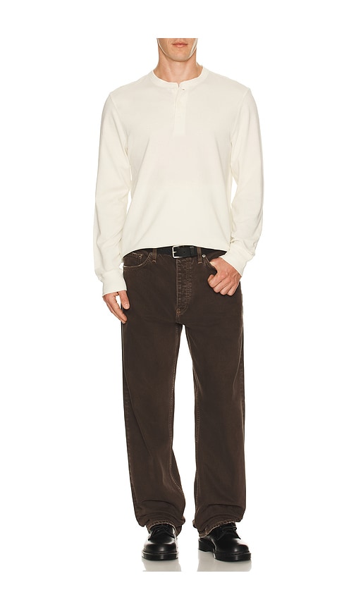  Faherty Henley-shirt Waffle In White. Größe M. Also In Xl/1x. 