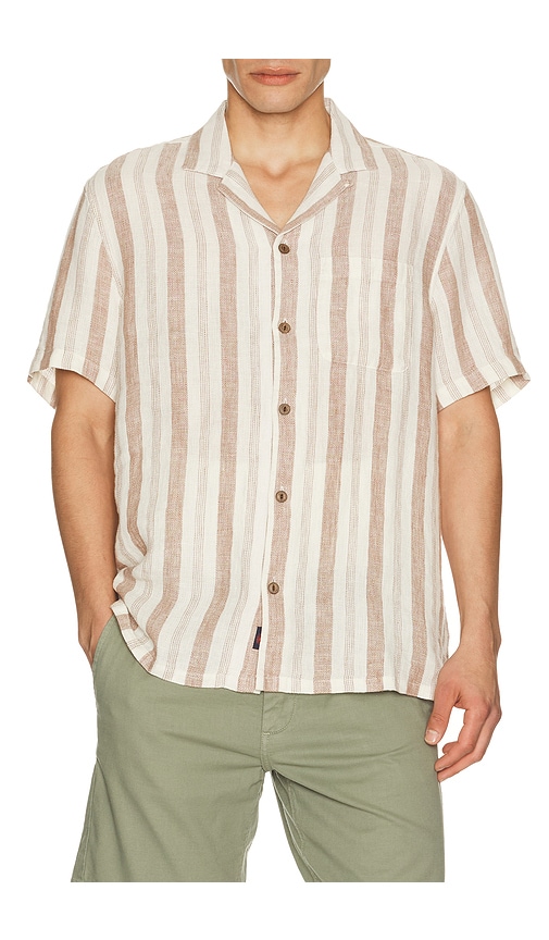 Faherty Short Sleeve Palma Linen Camp Shirt
