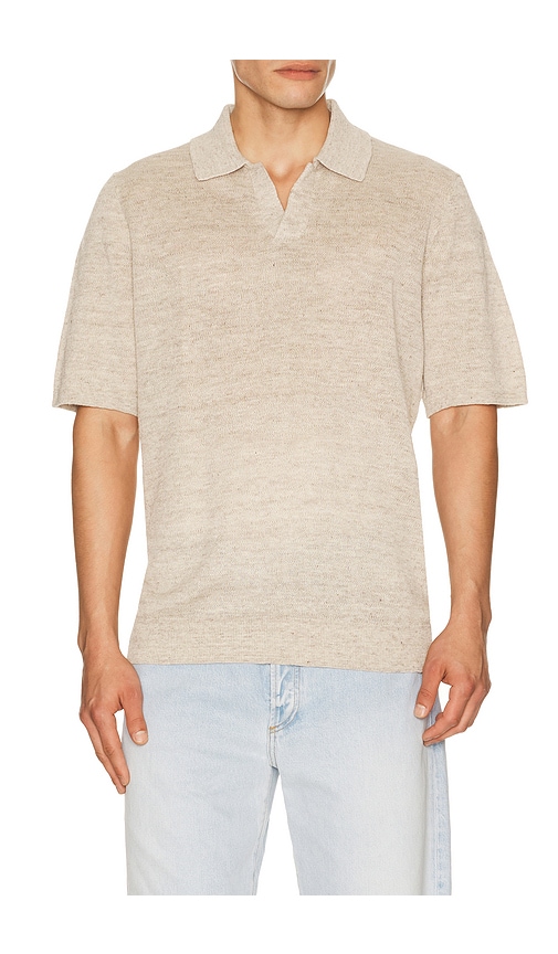 Faherty Short Sleeve Linen Sweater Polo