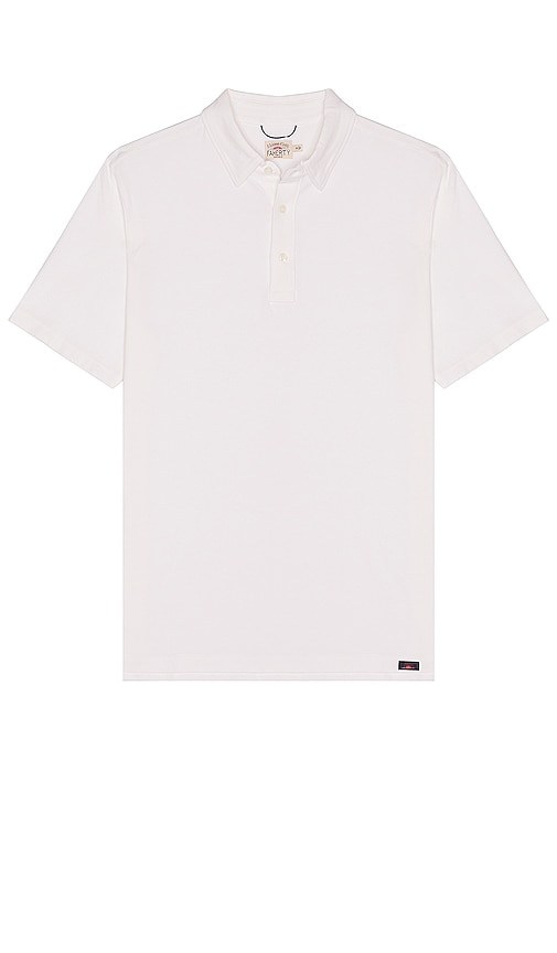 Faherty Movement Short Sleeve Polo In White