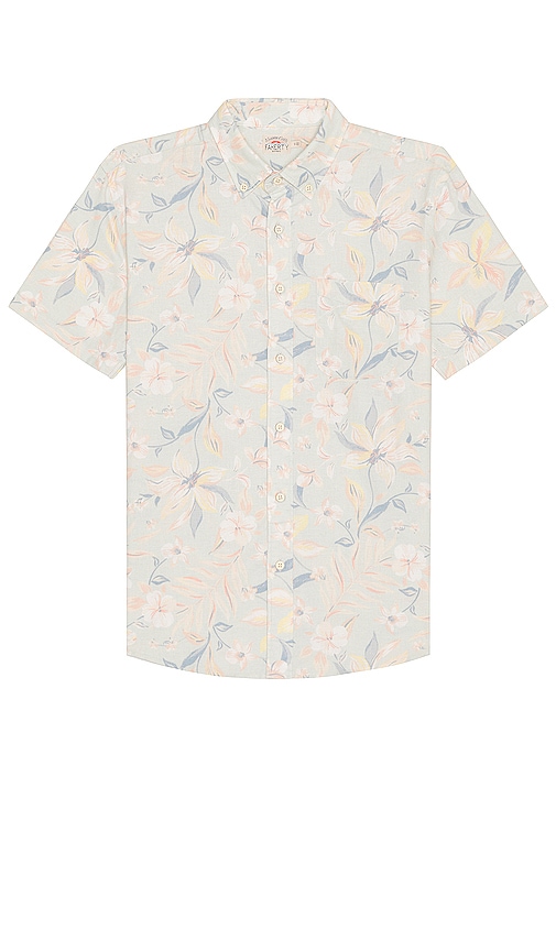 Faherty Short-sleeve Breeze Shirt In Sky Coast Floral