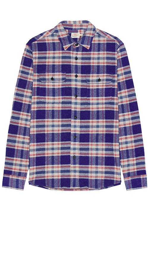 Faherty Legend Sweater Shirt in Navy Skyline Plaid