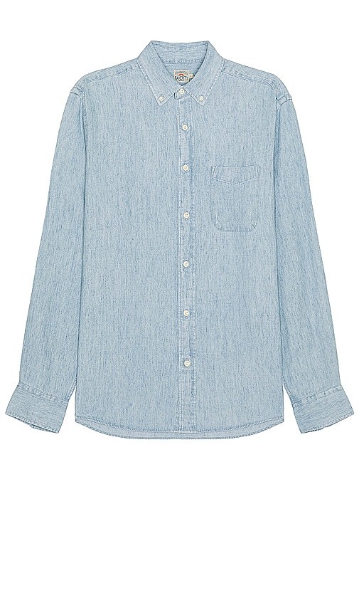 Faherty The Tried And True Chambray Shirt In 复古靛蓝色