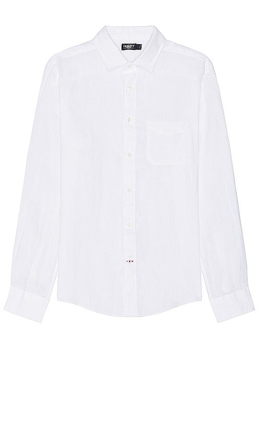 Faherty Linen Laguna Shirt In 白色