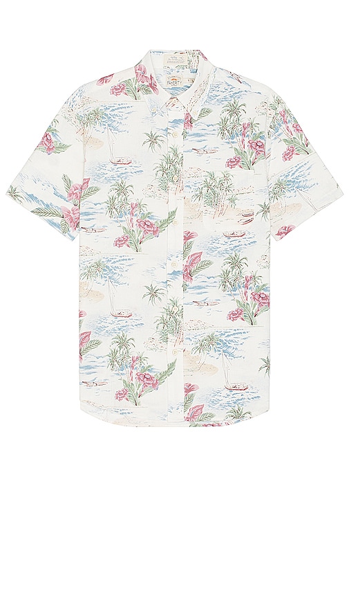 Shop Faherty Short Sleeve Breeze Shirt In Ivory