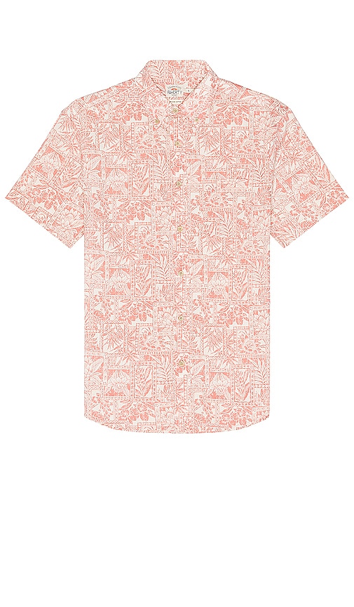 Shop Faherty Short Sleeve Stretch Playa Shirt In Coral