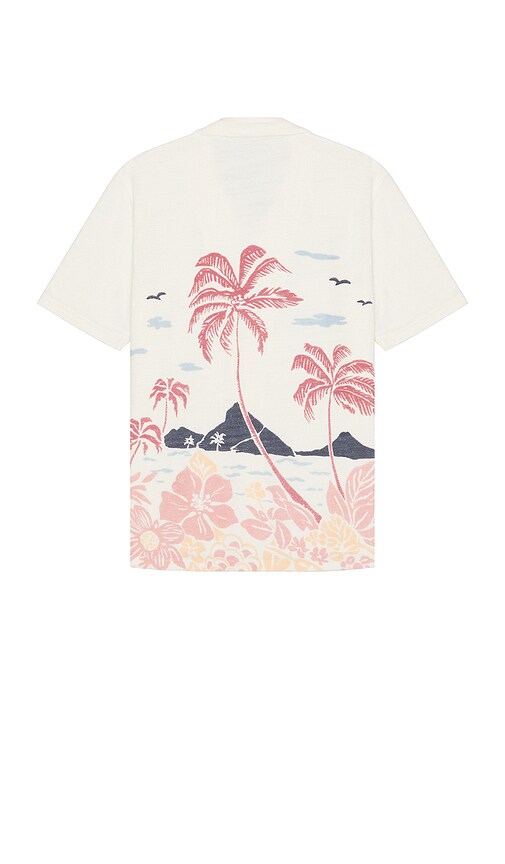 Faherty Short Sleeve Cabana Towel Terry Shirt In Cream