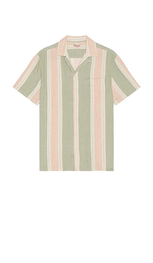 FAHERTY SHORT SLEEVE HEMP BLEND CAMP SHIRT 